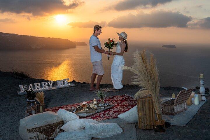 Wedding Proposal Sunset Private Picnic in Santorini