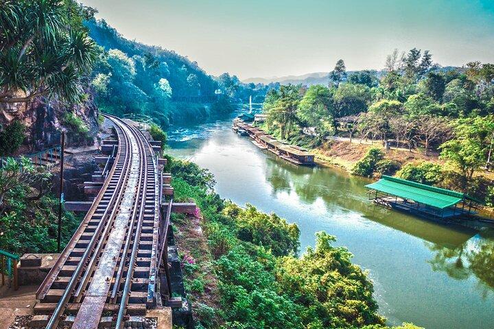 Erawan Waterfalls and Bridge Over River Kwai Tour from Bangkok