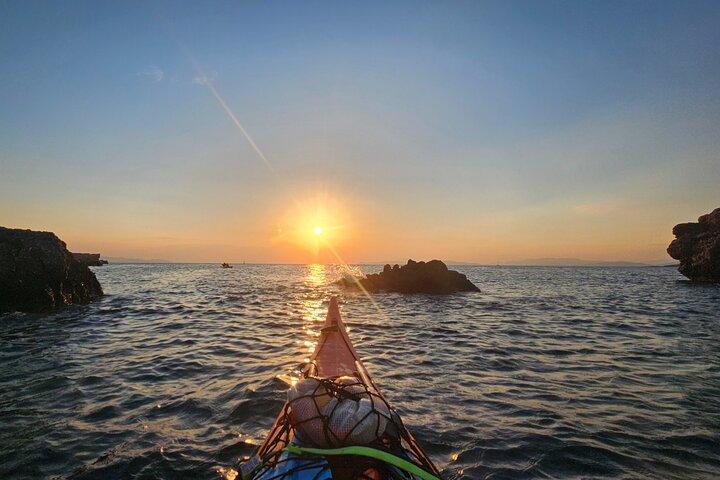 Small Group Sunset Sea Kayaking in Athens Riviera with Snorkeling