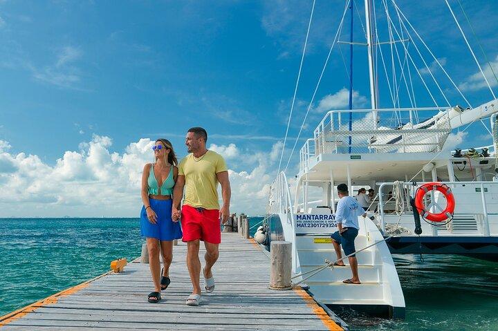 CATAMARAN to Isla Mujeres, Snorkel & Beach Club by Xcaret