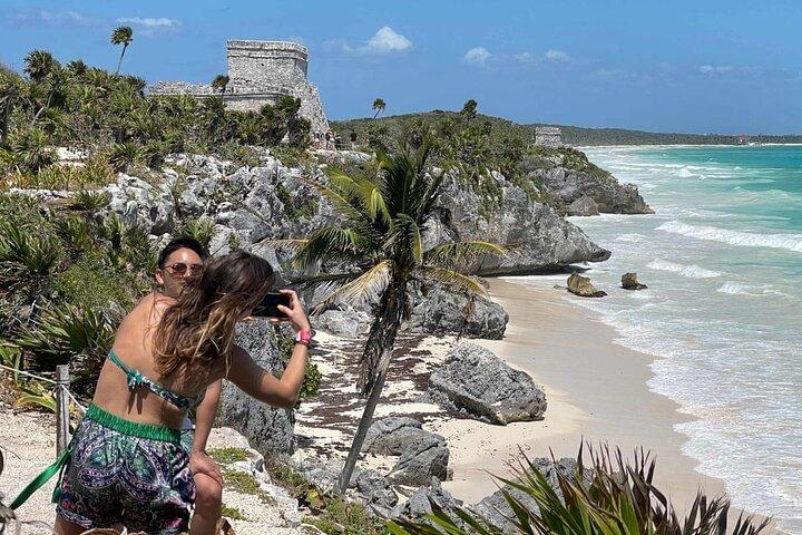 4x1 Full Day Tour: Tulum, Coba, Cenote and PDC, from Cancun