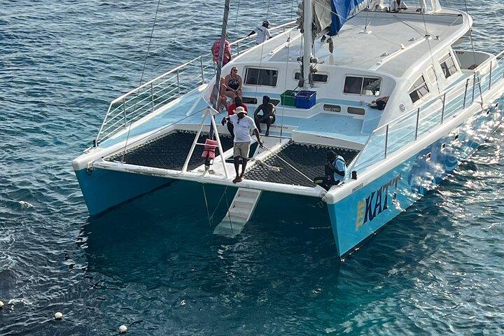 Negril 7 mile Beach, Party Catamaran Cruise and Ricks Cafe Combo