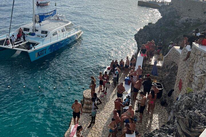 Negril 7 mile Beach, Party Catamaran Cruise and Ricks Cafe Combo
