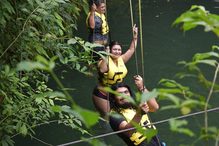 Top Ziplines in Mexico with Cenote, Bungee, snack & transport