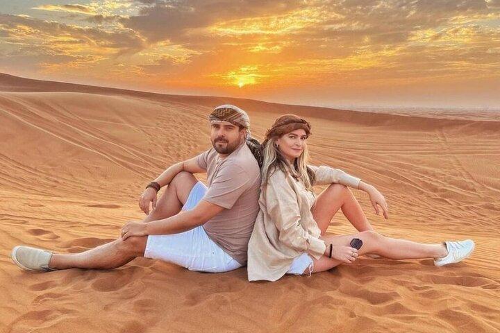 Private Evening Desert Safari Camel, Falcon & BBQ at Premium Camp
