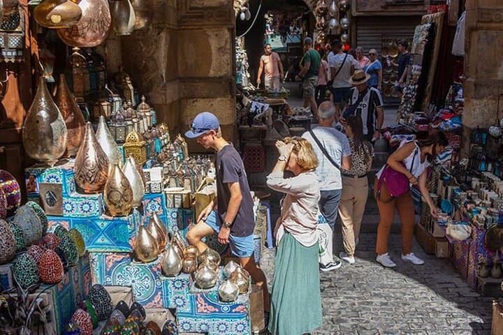 Day Tour of Giza Pyramids, Grand Egyptian Museum, and Bazaar