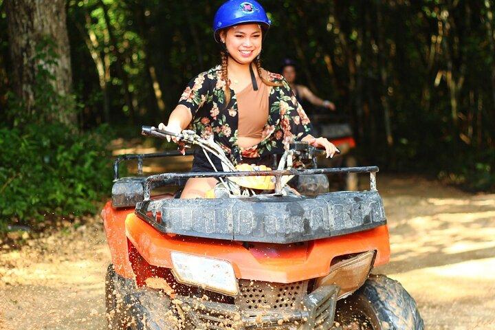 Zipline, Cenote and ATV Adventure with Pickup