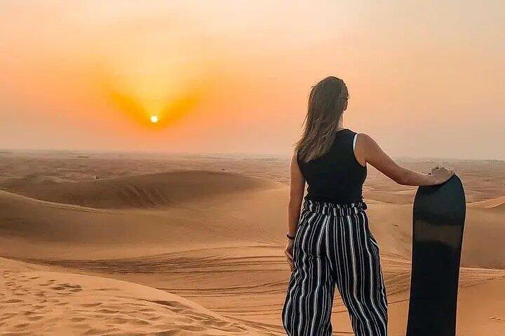 Private Morning Red Dune Safari with Camel Ride & Sandboarding