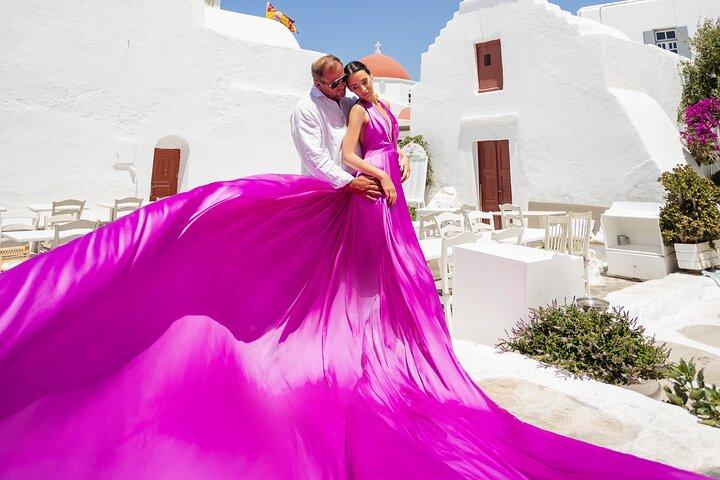 Private Flying Dress Photoshoot in Mikonos