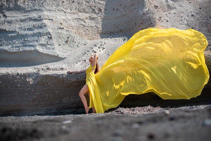 Santorini Flying Dresses Photo Shoot