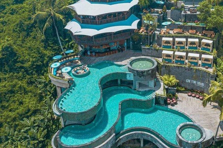 CRETYA Ubud infinity Pool + Hidden Water fall + Water Temple Tour