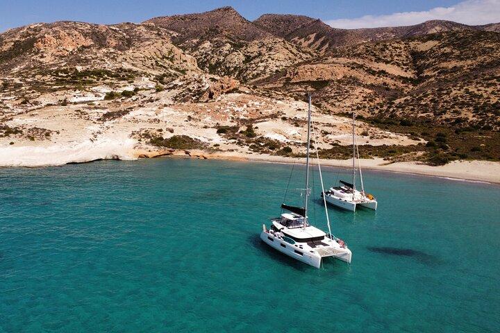 Milos & Poliegos Catamaran Cruise Homemade Full menu BBQ & Drinks