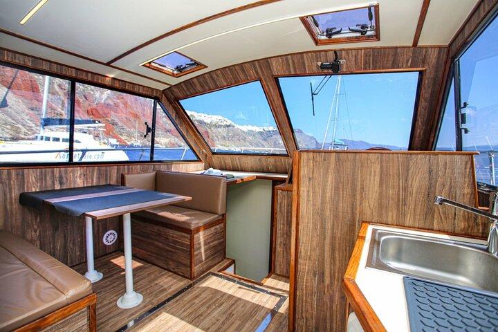 Santorini Fishing Private Cruise boat tour - BBQ, Snorkeling