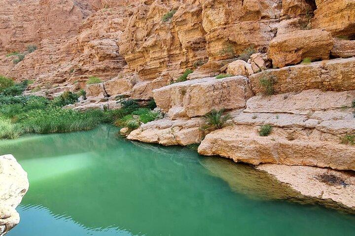 Full Day Group Tour to Wadi Shab Bimmah Sinkhole and Fins Beach