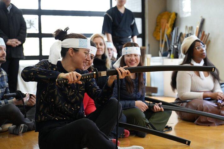 Samurai Sword Training and Katazome Dyeing Experience in Tokyo