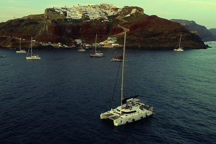Private Luxury Caldera Cruise with a rich BBQ meal and Open Bar!