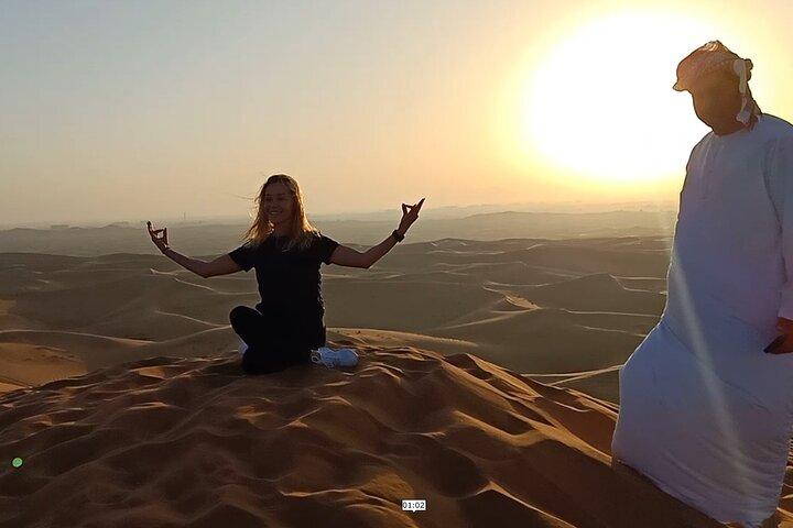 Private Dubai Sunrise with Red Dune Bashing camel ride boarding