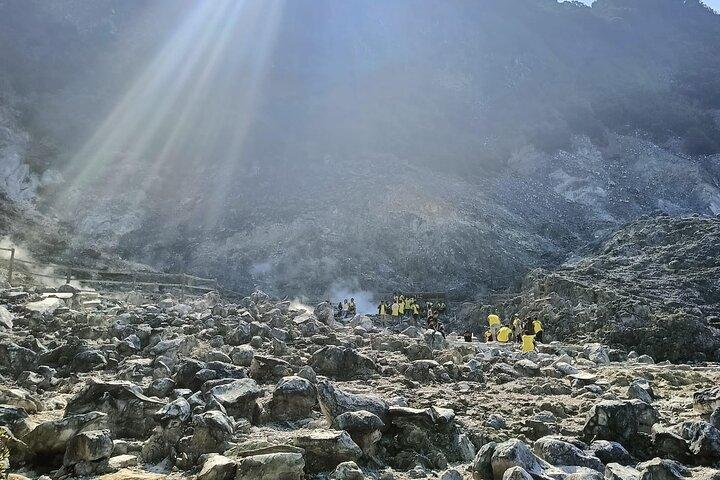 Volcano and Domas Crater of Hot Stony Bubble from Jakarta Lunch