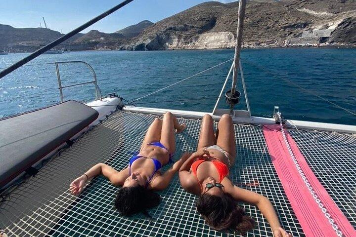 Santorini Catamaran Cruise – 5-Hour Private Sailing Experience