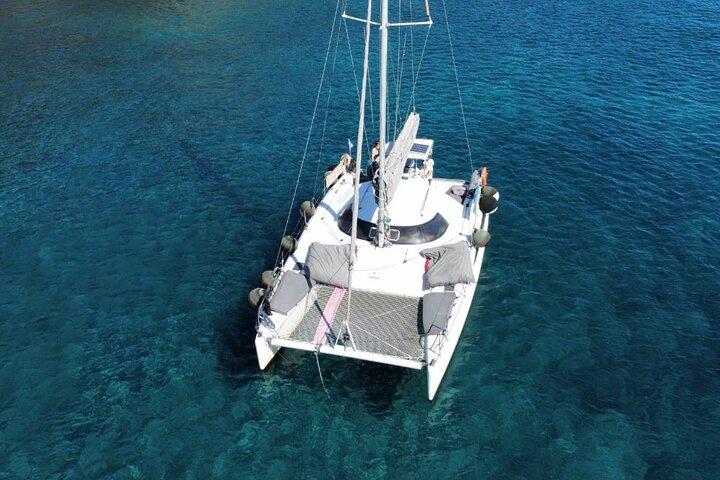Santorini Catamaran Cruise – 5-Hour Private Sailing Experience