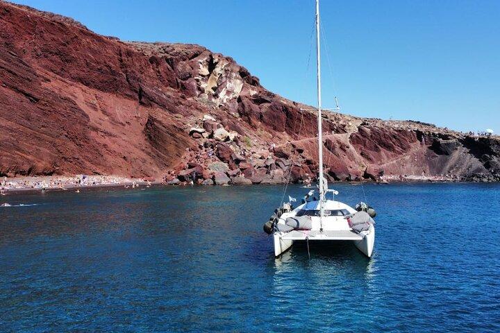 Santorini Catamaran Cruise – 5-Hour Private Sailing Experience