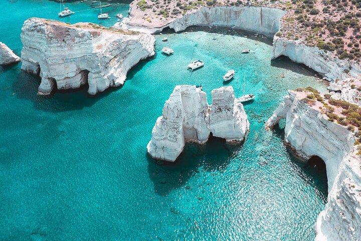 Full Day Boat Tour Around Milos and Poliegos