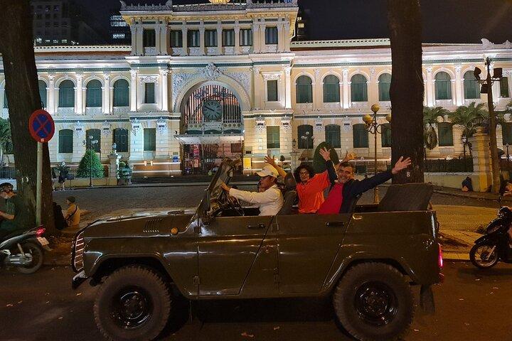 4 Hours Saigon Jeep Street Food Nightlife Tour Experience