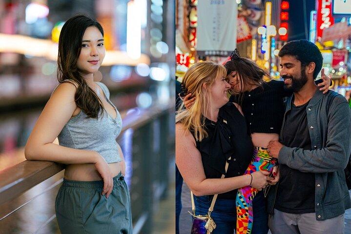 Private Vibrant Night Photoshoot Experience in Osaka (Dotonbori)