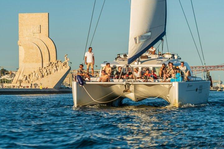 Lisbon Sailing Catamaran Public Cruise with drinks