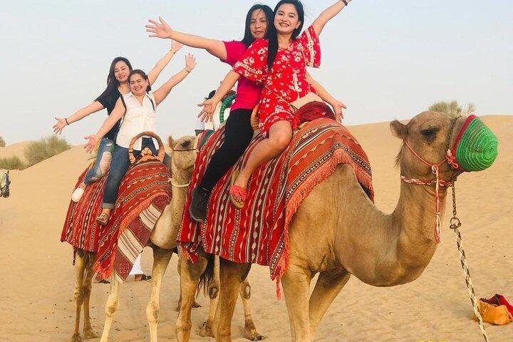 Red Dune Desert Safari Camel Ride, Sandboarding with BBQ Dinner