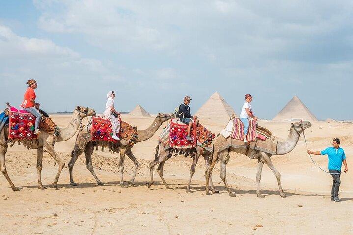 Cairo tour to Giza pyramids, Sakkara, Memphis, museum, camel ride