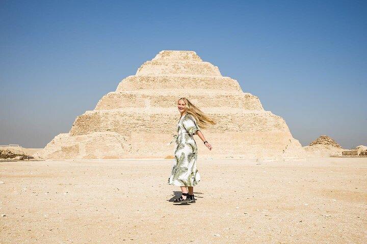 Cairo tour to Giza pyramids, Sakkara, Memphis, museum, camel ride