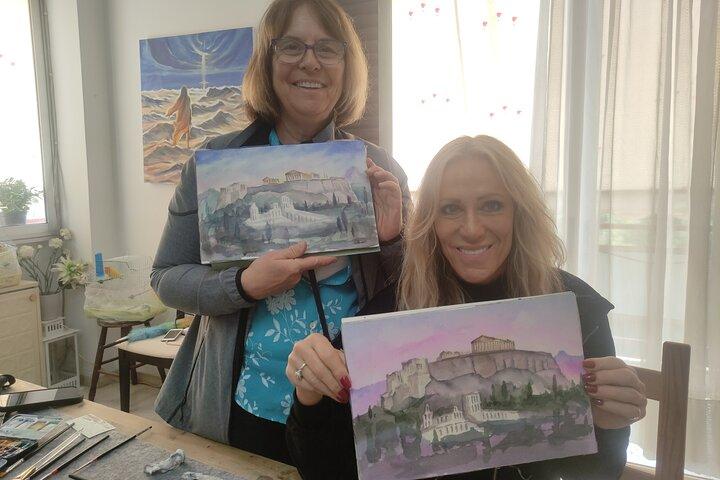 Athens: Watercolor Acropolis Painting Workshop with Local Artist