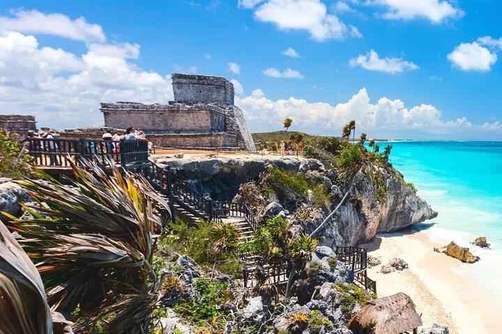 5x1 Tour: Tulum Coba Cenote Mayan Village and Playa del Carmen