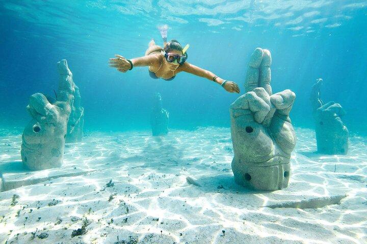 Cancun to Isla Mujeres Catamaran with Snorkel and Beach Club
