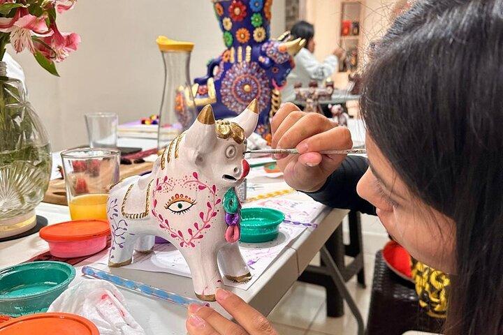 Private painting workshop with wine and snacks