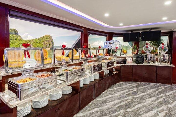 Halong Bay Private Day Tour (Halong 5-star Cruise, Car, English Guide, Cave, Titop, Buffet, Kayaking)