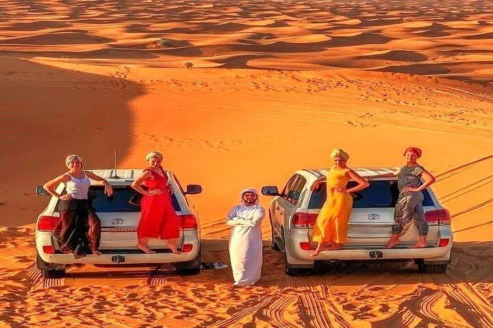 Morning Dubai Desert Safari with Camel Ride and Sand boarding