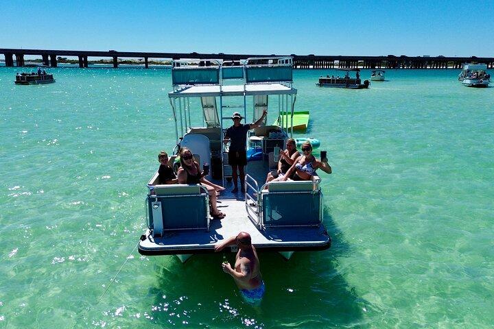 Private Crab Island Double Slides Pontoon Charter