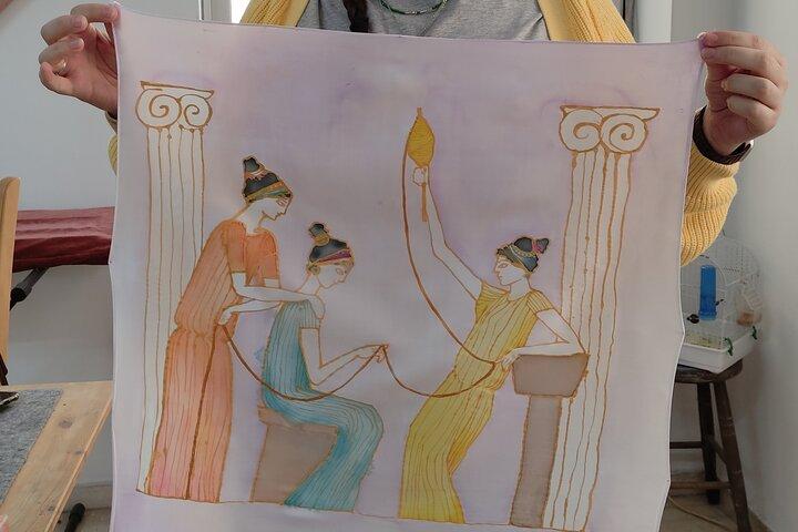 Athens: Small Group Silk Scarf Art Workshop with Greek Themes