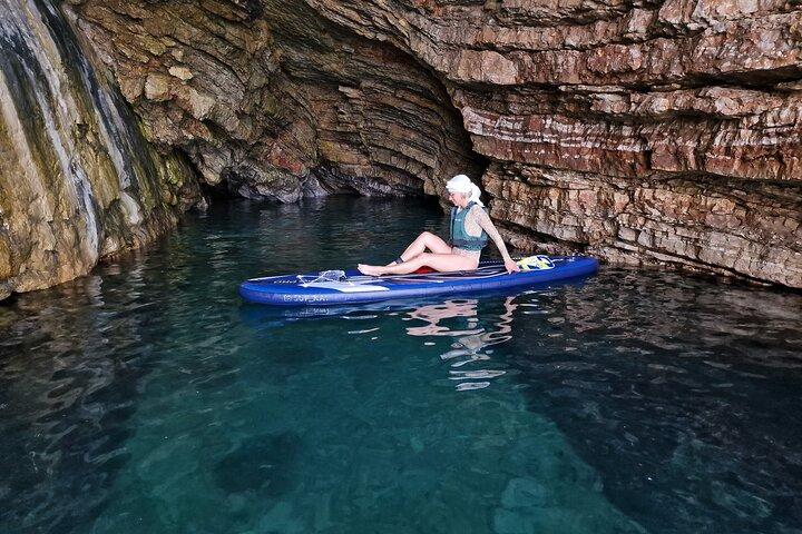 Small group kayaking tour from Budva to Sveti Nikola island caves