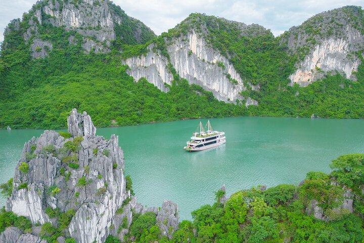 Halong Newest 5 Star Day Cruise with Buffet Lunch and Jacuzzi