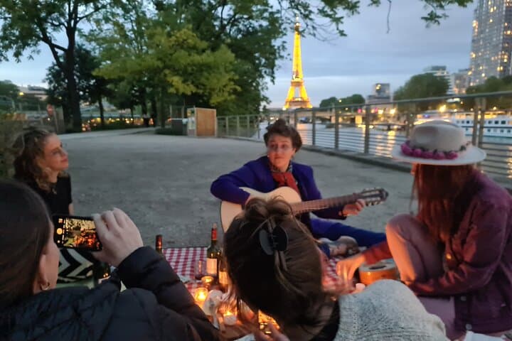 Sunset Picnic with View of Eiffel Tower and Live Music