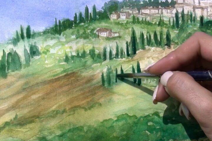 Private Watercolor Painting Experience in Montepulciano