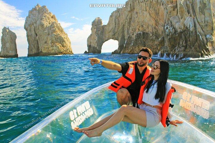 Tour to Arch in the only Clear Boat in Cabo Cruise Hotel PICKUP!