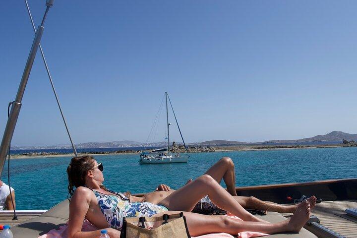 Mykonos Sail Cruise to Rhenia, Guided Tour of Delos, Lunch&Drinks