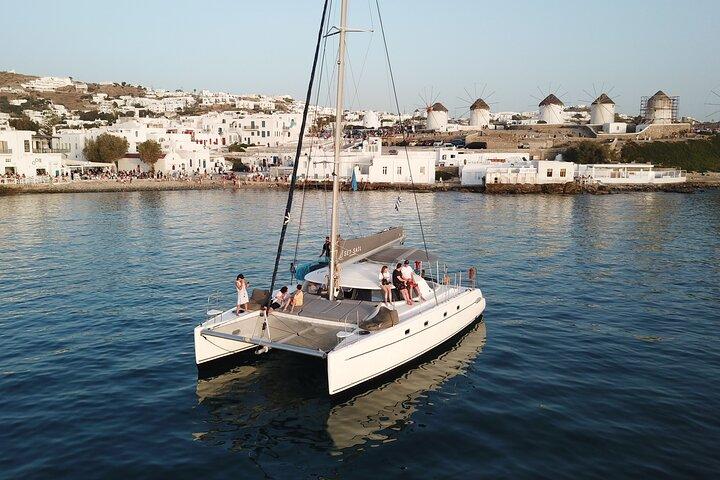 Mykonos Catamaran Sunset Semi private Cruise with transfer