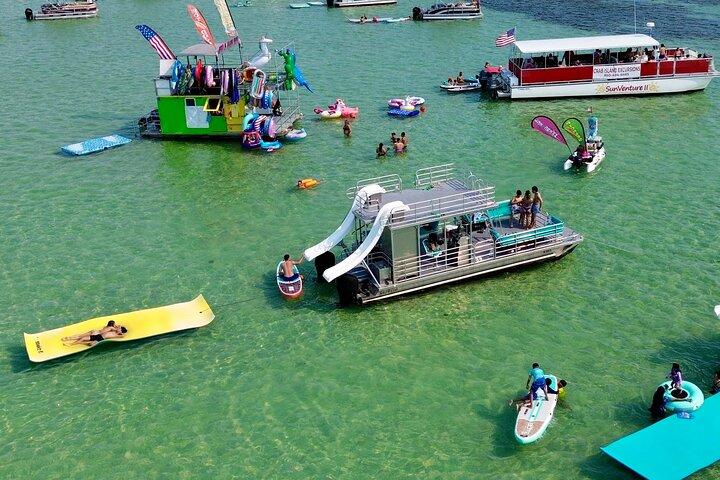 Private Crab Island Slide Pontoon Charter w/Restroom (Up to 12)