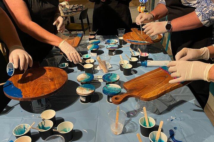 Resin Art Classes Sydney: Cheeseboards & Coasters