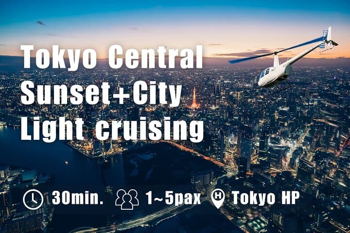 Tokyo Sunset and Night Helicopter Flight(30-Min/5Pax)